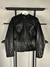 VTG Archival Gothic Japanese Style Real Leather Zip Cropped Jacket 90s y2k
