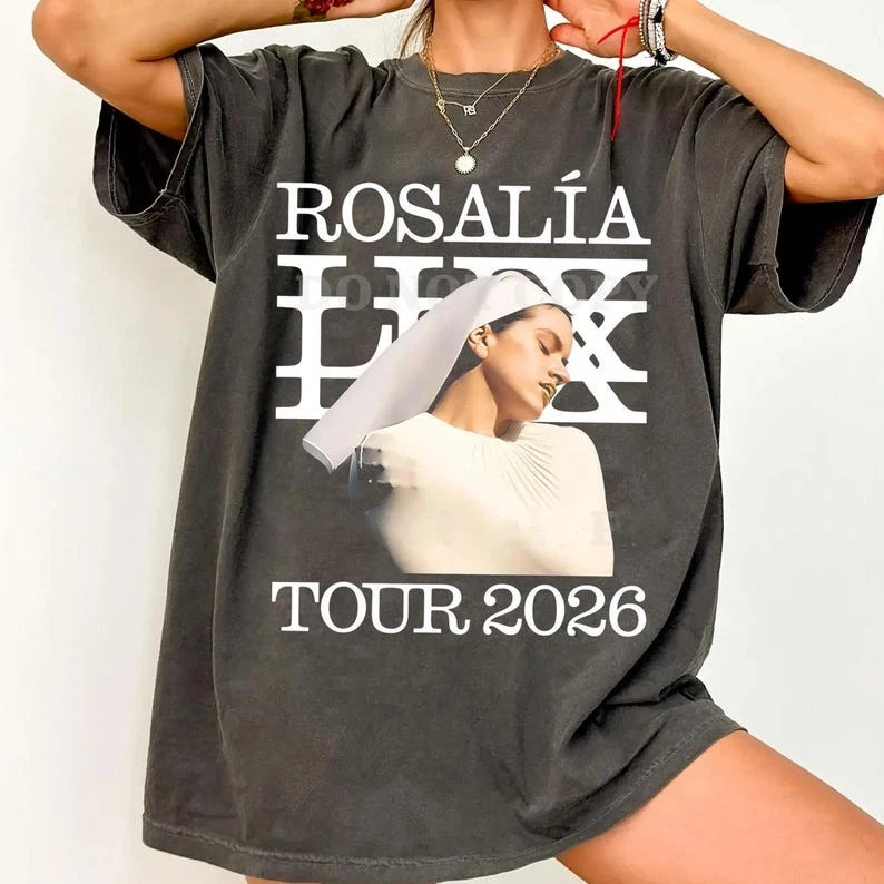 ROSALIA LUX tour 2026 Charcoal Cotton T-SHIRT S-5XL TH541 | eBay