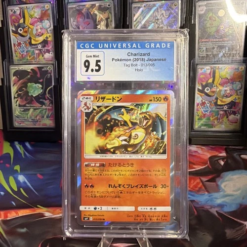 2018 Pokemon Japanese Charizard Holo Tag Bolt 013/095 CGC 9.5 Gem Mint