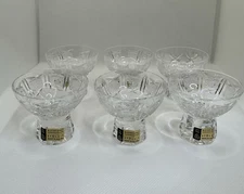 Stolzle Austrian Leaded Cut Glass Crystal Cordial Glasses Set of 6 Liquor Shot
