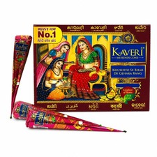 Kaveri Natural Henna Mehandi Cone for Hands Rajasthani Henna Paste 12 Cones