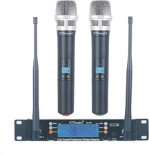 GTD Audio 2X100 Adjustable Frequency Channels UHF Wireless Microphone DJ Karaoke