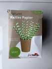 Green and White Individually Wrapped Paper Straws Pack of 500