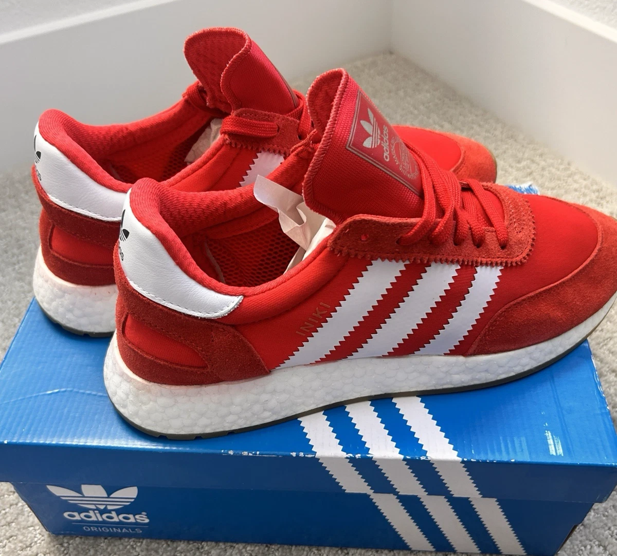 Adidas Iniki Runner Red Sneakers BB2091 Mens 10.5 Red & White Shoes RELEASE ? ADIDAS Iniki Runner  main image 3