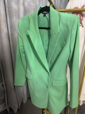 Express Women s Green Double-Breasted Lined B...