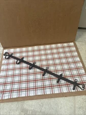 18th Century Hand Forged Iron Herb/ Utensil Rack W Open Work Hearts At the Ends