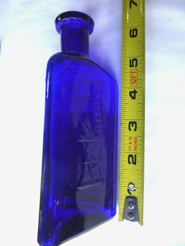 Dark Cobalt Blue THE OWL DRUG CO Triangular POISON  6 inches