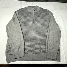 Dockers Mens Quarter Zip Pullover Sweater Grey Sz- L 2669