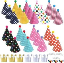 33 Pcs Party Hats, Party Hats for Kids, Adults  Birthday Hat Birthday Cone