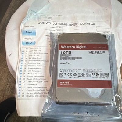 Western Digital WD Red 10TB NAS Hard Drive 5400RPM 3.5” SATA