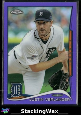 Justin Verlander 2014 Topps Chrome #140 Purple Refractor Detroit Tigers
