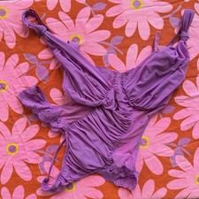 y2k Vintage NWOT Fredericks Of Hollywood Lilac G-String Bodysuit XL Thong Teddy