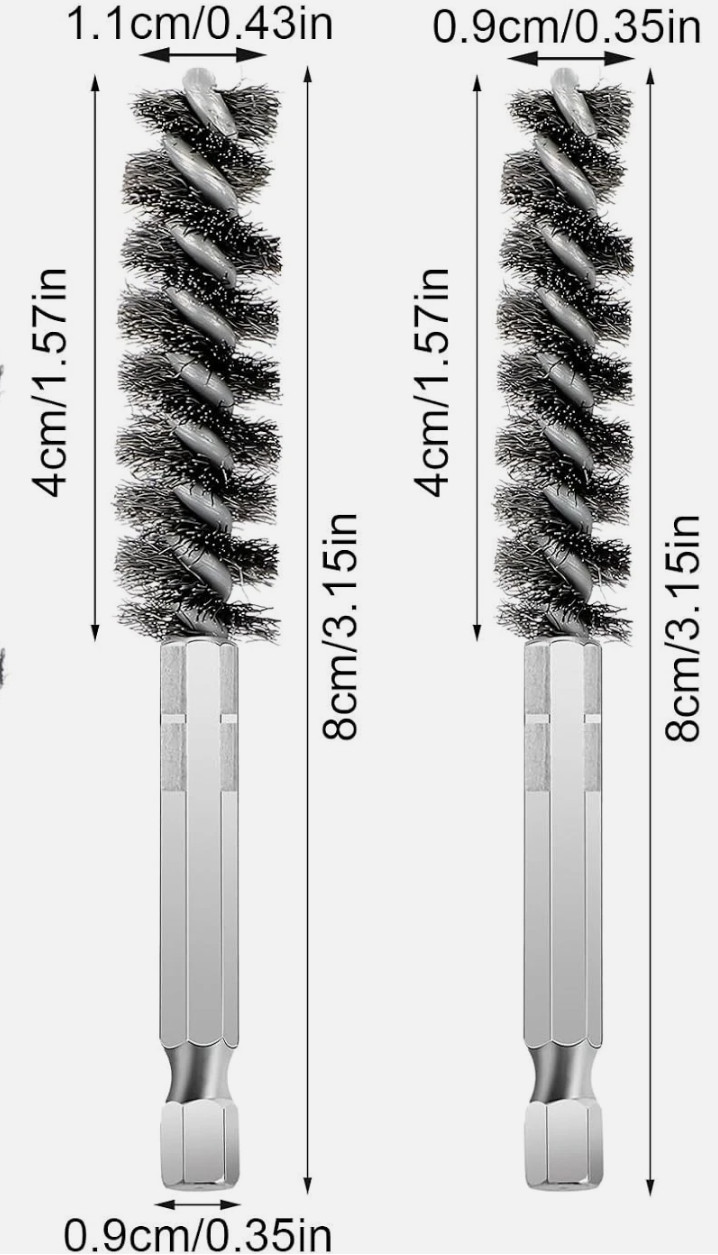 4 Pack Golf Club Hosel Brush, Stainless Steel Wire Brush Cleaning Tool with Hex 