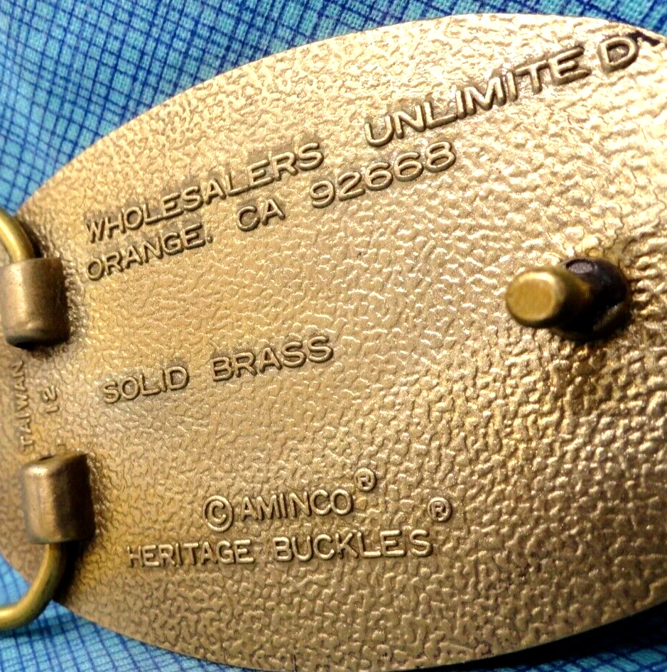Hebilla de cinturón de coche de carreras latón macizo naranja CA vintage años 80 Aminco Heritage .SHY260 Foto 4 de 4