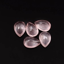 AAA Natural Rose Quartz 7x5mm Pear Shape Faceted Cut Loose Gemstone 10 Pcs Lot