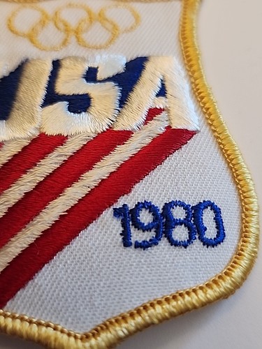 Vintage 1980 USA OLYMPICS Souvenir PATCH UnitedStates Olympic Badge Lake Placid - Picture 7 of 7