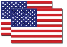 2x REFLECTIVE 3M USA American Flag Decal Stickers Exterior Various Sizes US made