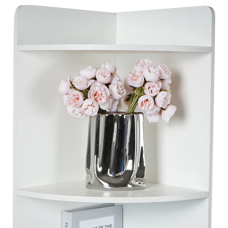 Estantería Esquinera Armario Baño Armario Esquinero Baño Armario Alto con Puertas Blanco 30x30x180cm