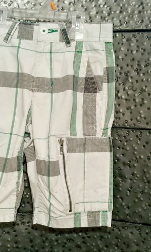 Op Boys Brown White Plaid Cargo Shorts Size 6 - Picture 5 of 7