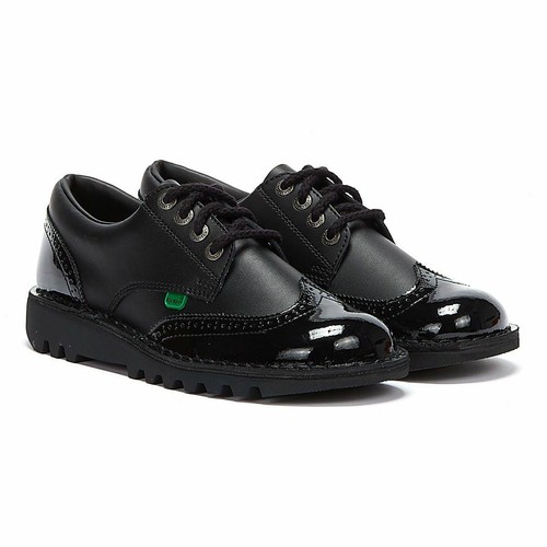 Kickers Kick Lo Brogue Black Patent Brogue