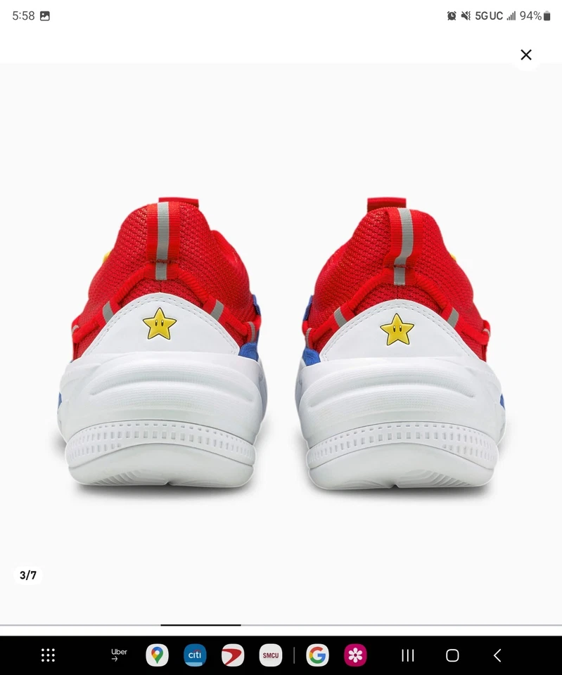 Puma RS-Dreamer Super Mario 64 JR Nintendo, красный синий, 194652-01, размер: 6.5C * новый в коробке - Изображение 3 из 4