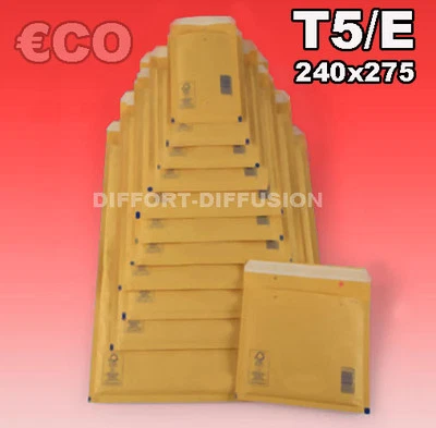 Lot 100 Enveloppes à bulles pochettes Marrons ECO 220x265 mm 5/E (ext. 240x275) - Photo 1/2