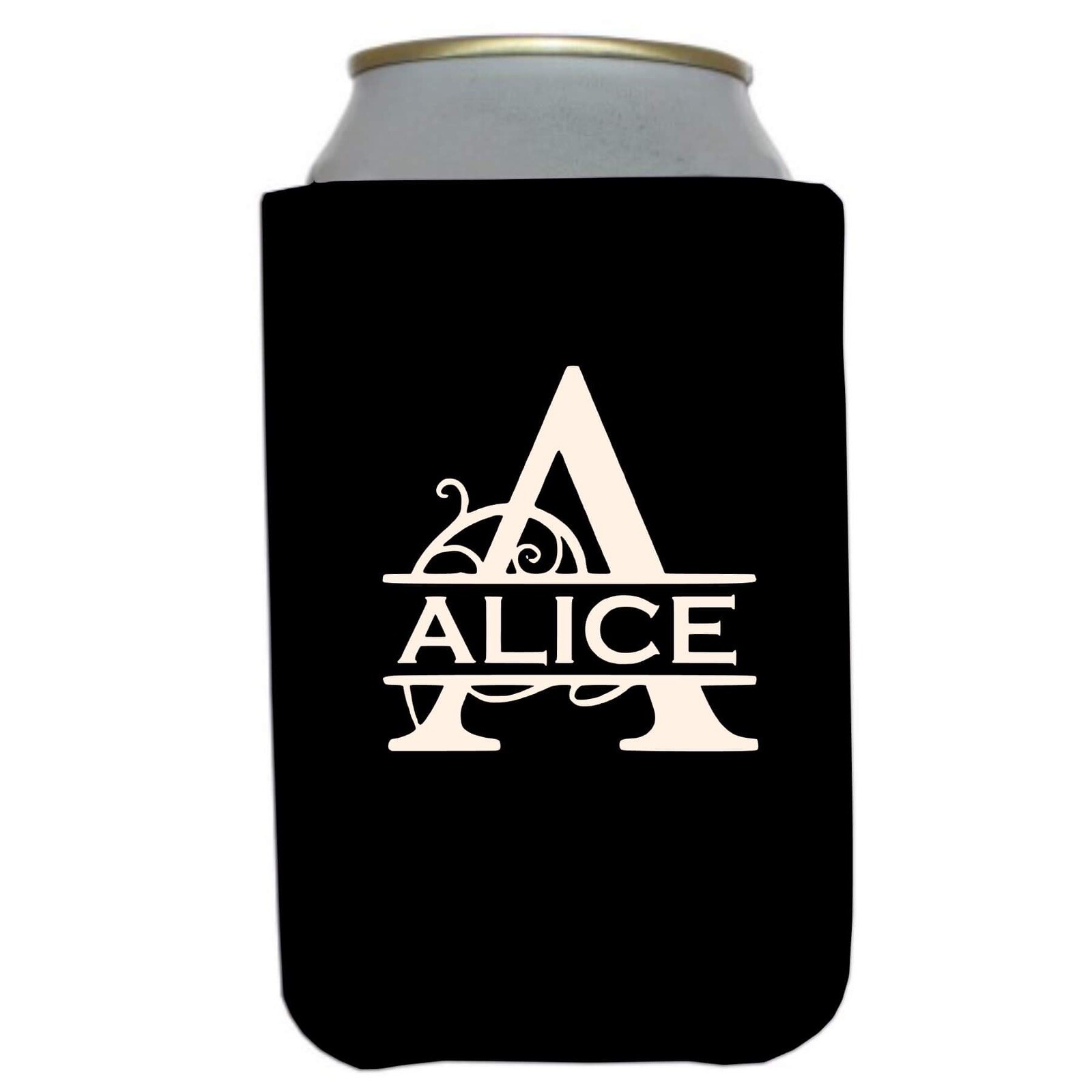 Split Monogram  / Bottle / Can Cooler /Stubby Holder Sleeve