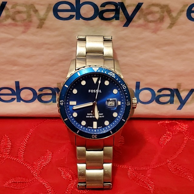 Fossil Fb-01 Blue Vintage Diver Watch 
