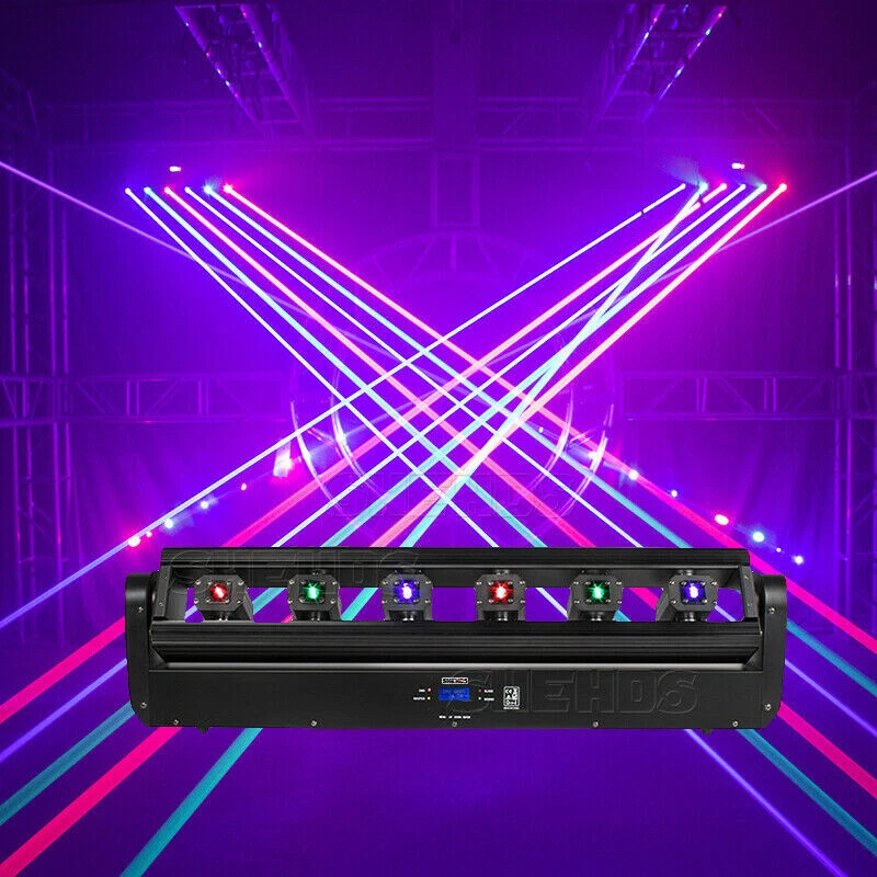 4pc 6 Eyes Monster Beam Laser Moving Head Light Full Color RGB DJ Lighting Stage - Image 3 of 4