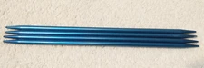 Blue Aluminum 4 Double Point Knitting Needles Set Size US 7 or 4 1/2 mm