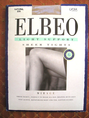 ELBEO MIRAGE LIGHT SUPPORT SHEER NYLON TIGHTS NATURAL S/M SEALED PACK