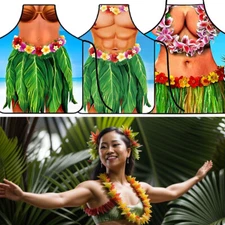 Hula Dancer Apron Smock Hawaii Funny Dinner Cooking Bar Sexy Pinafore