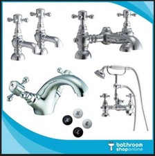 Traditional Classic Chrome Bathroom Taps Basin Mixer Bath Filler Shower Taps