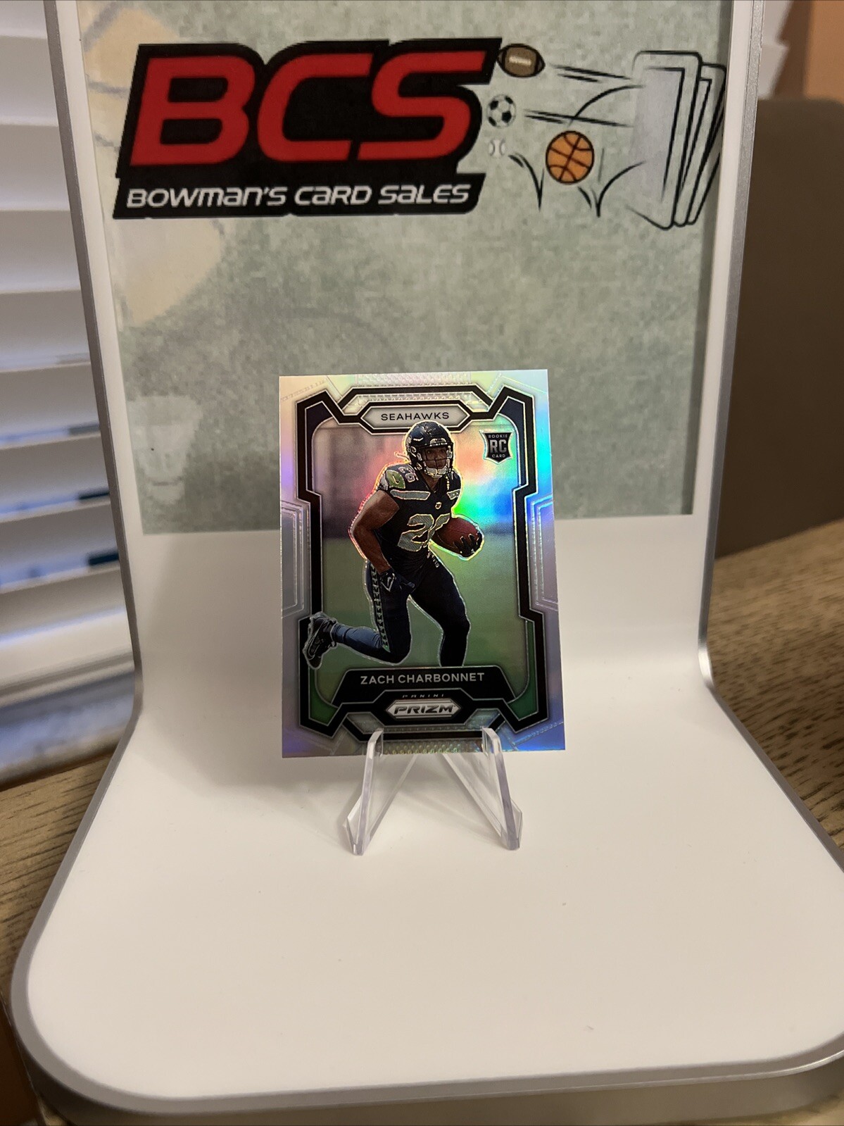 2023 Panini Prizm Zach Charbonnet Silver Prizm RC Rookie #392 Seahawks 📈🔥