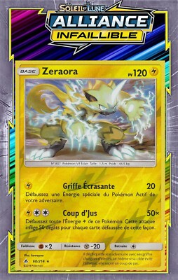 Zeraora Reverse - SL10:Unfehlbare Allianz - 60/214 -Pokemon Karte Neu Französisch