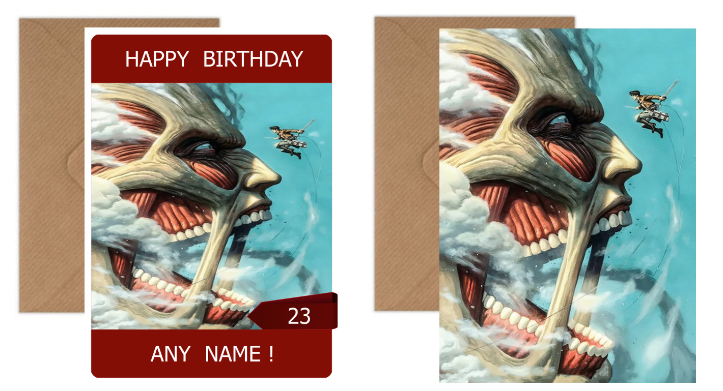 Attack of the Titans Anime Personalised Birthday Card-Photo Print or Poster