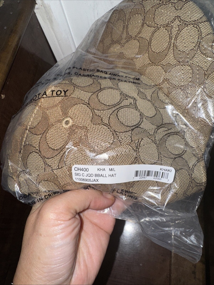 COACH 帽子 M/L COACH コーチ 帽子 コットン レザー シグネチャー ベースボール