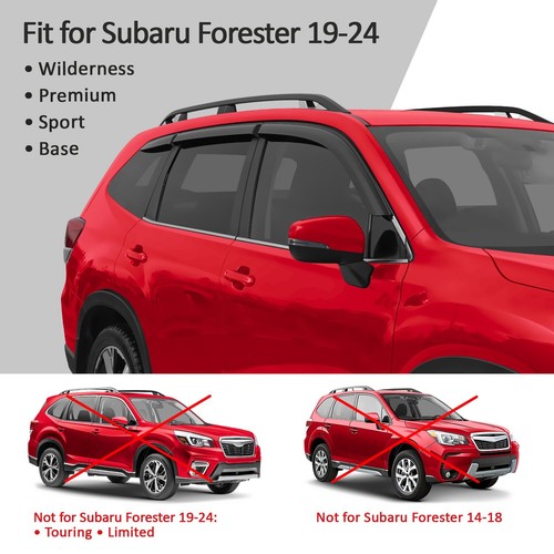 Side Window Deflectors Rain Guards for 2019-2024 Subaru Forester (Base, Premium) - Picture 6 of 9