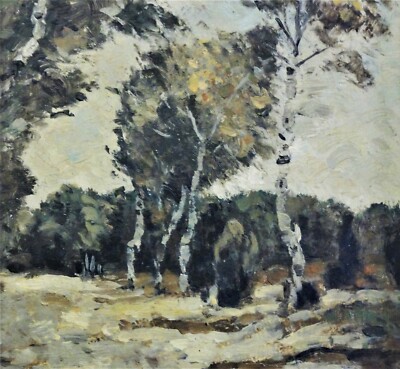 Philipp Karl SEITZ (1901-1982)schickes Gemälde: NORDDEUTSCHE LANDSCHAFT & BIRKEN