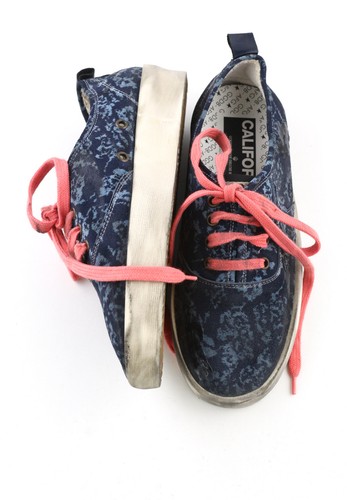 GOLDEN GOOSE California Women Trainers EU39 Blue Patterned Skater Low-Top - Picture 6 of 13
