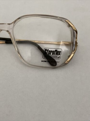 VTG New Italian Luxottica Sferoflex Smoke Grey & Gold Diva Eyeglass Flex Frames - Picture 2 of 10