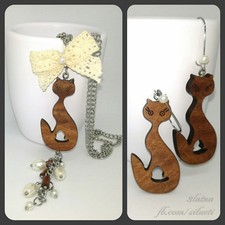 Handmade wooden set "Cats"