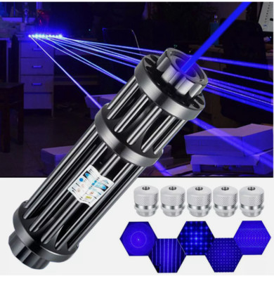 High Power Blue Burning Laser Pointer Visible Dot Torch Light Watt Adjustable US
