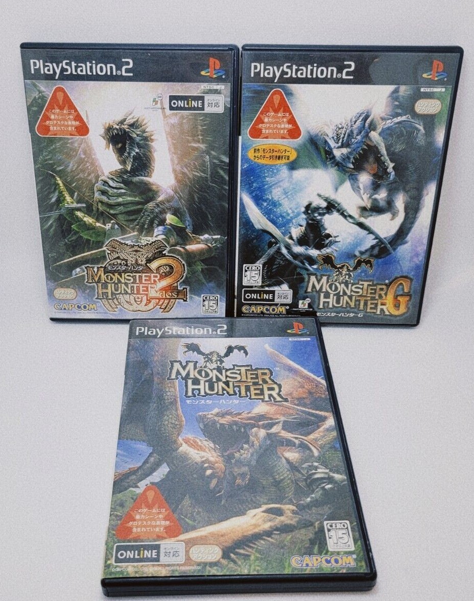 PS2 Monster Hunter & 2 DOS & G 3 Games Set From Japan CAPCOM