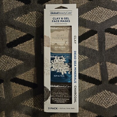 Global Beauty Care Clay & Gel Face Masks 3 Pack NIB