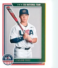 Carson Page 2022 Panini Stars & Stripes Card #81 USA Baseball 15U National Team