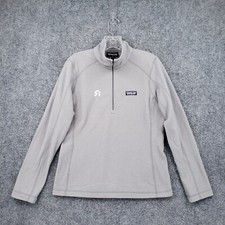 Patagonia Sweater Womens S Small Gray Micro D 1/4 Zip Fleece Knit Pullover Logo