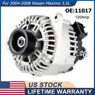 Alternator OEM 11017 For Nissan Maxima 2004-2008 V6 3.5L 120Amp 12V CW 6-Groove