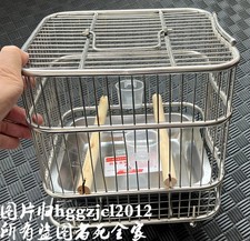 Stainless Steel Square Bird Cage Parrot Travel Carrier Perch W Cover