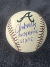 JOHN SMOLTZ SIGNED AUTO #29 RETIRED 6/8/12 OML BRAVES STITCH BASEBALL BECKETT